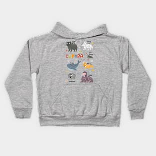 European Animals Kids Hoodie